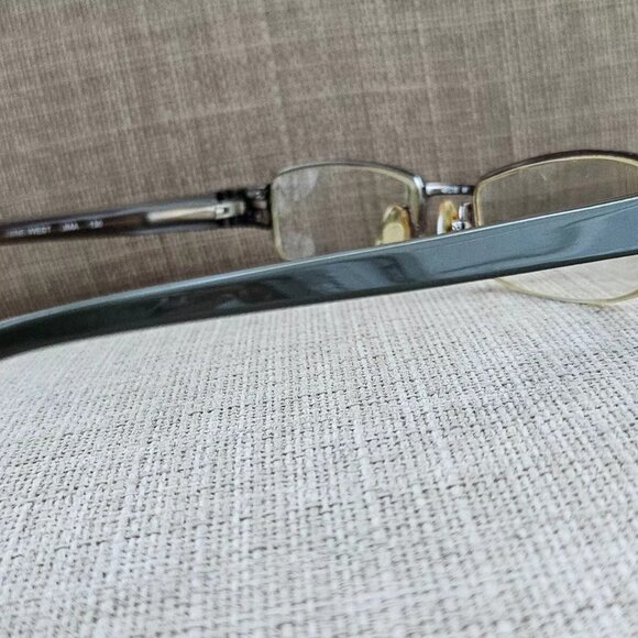 Nine West Vintage Eyeglasses Half Rim Olive/Gold Tone Glasses - Picture 7 of 12